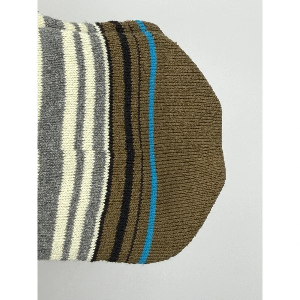 Stance Casual 2 Pack Socks Green Orange Stripe Crew Mid Cushion Mens L NWT